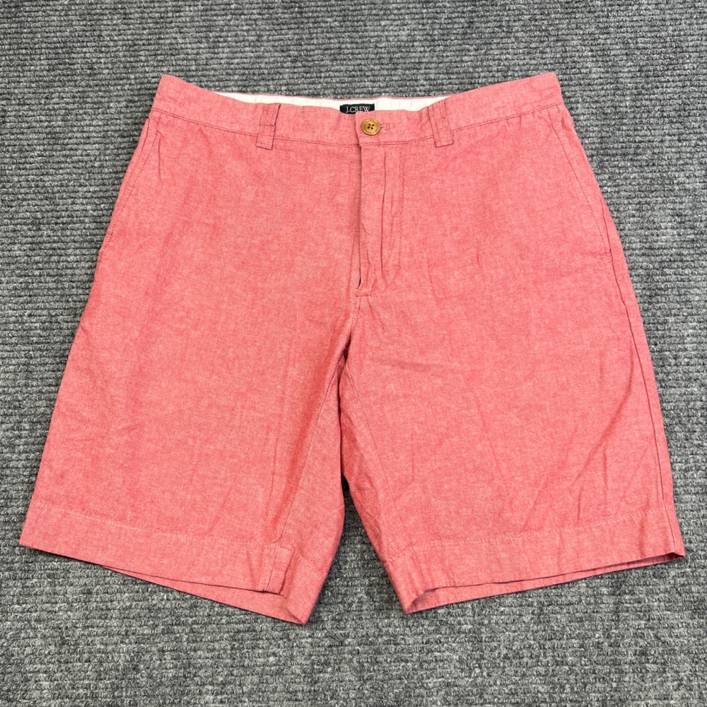 J.Crew Gramercy Red Heathered Cotton Shorts Mens 31 Casual Summer Preppy - Picture 1 of 6